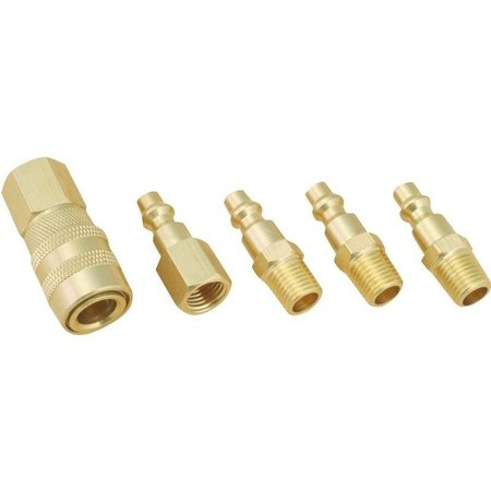 PROSOURCE Hose Coupler Set, 14 in, MNPT, Brass, Brass DZA019